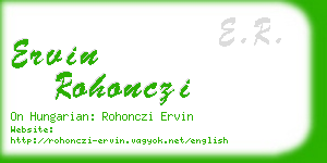 ervin rohonczi business card